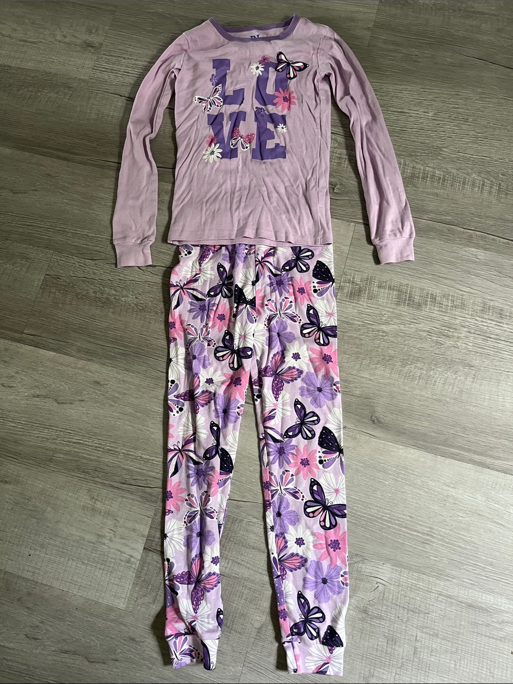 Girls' Pink & Purple Butterfly Pajama Set